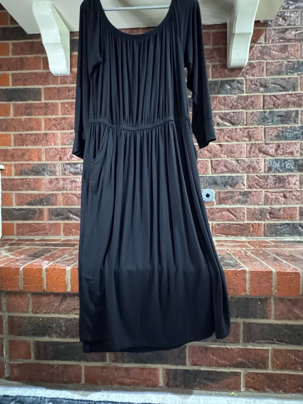 NWOT torrid Size 1 Witchy Black Long-Sleeve Scoop-Neck Maxi Dress w/pockets